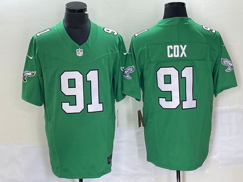 Men Philadelphia Eagles #91 Cox Green Throwback 2023 Nike Vapor Limited NFL Jersey->philadelphia eagles->NFL Jersey